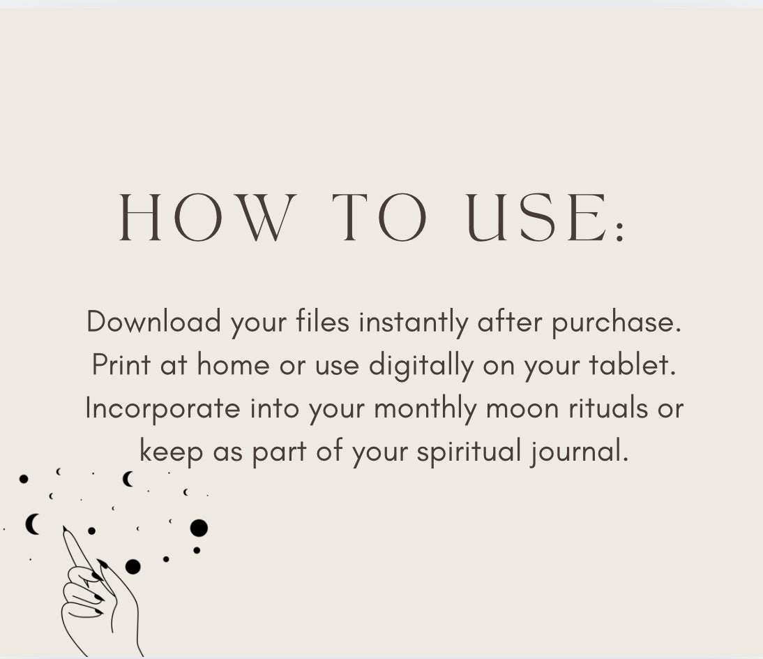 Sacred Moon Phases Journal Kit | Printable Lunar Ritual Templates