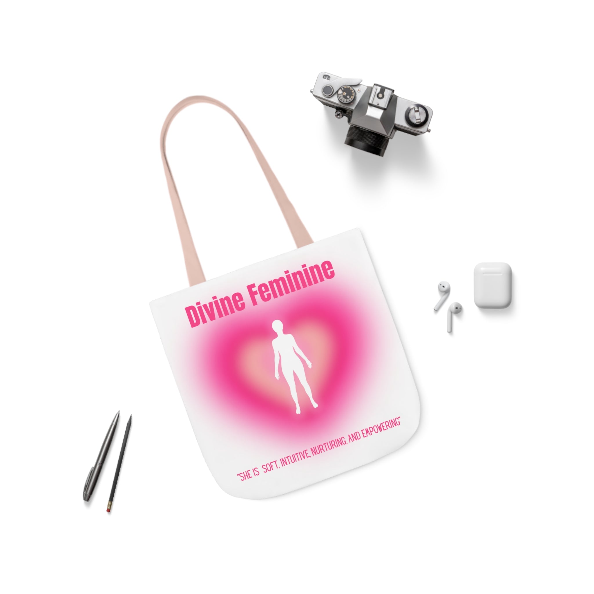 Divine Feminine Tote Bag, 5-Color Straps