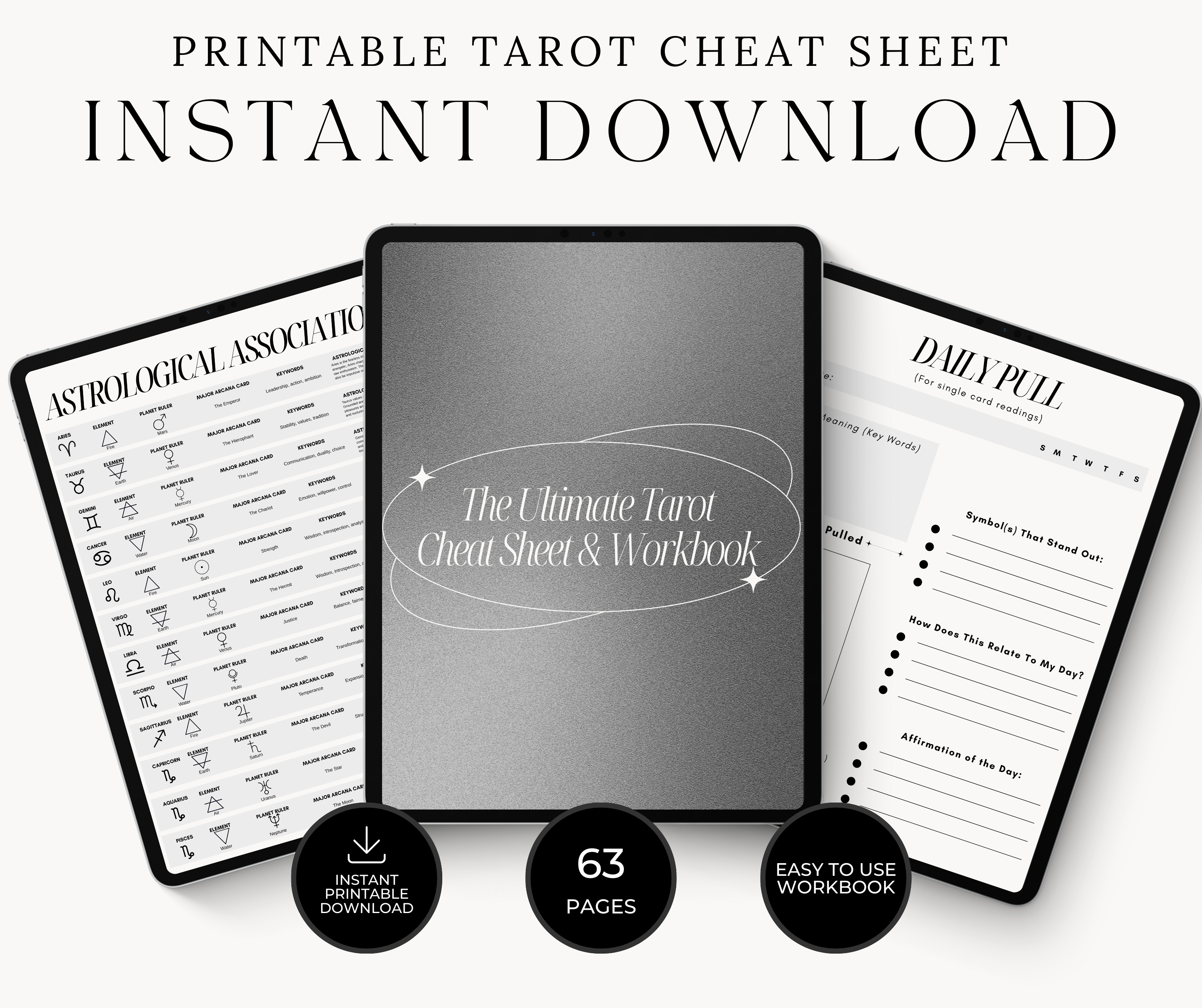 The Ultimate Tarot  Cheat Sheet & Workbook