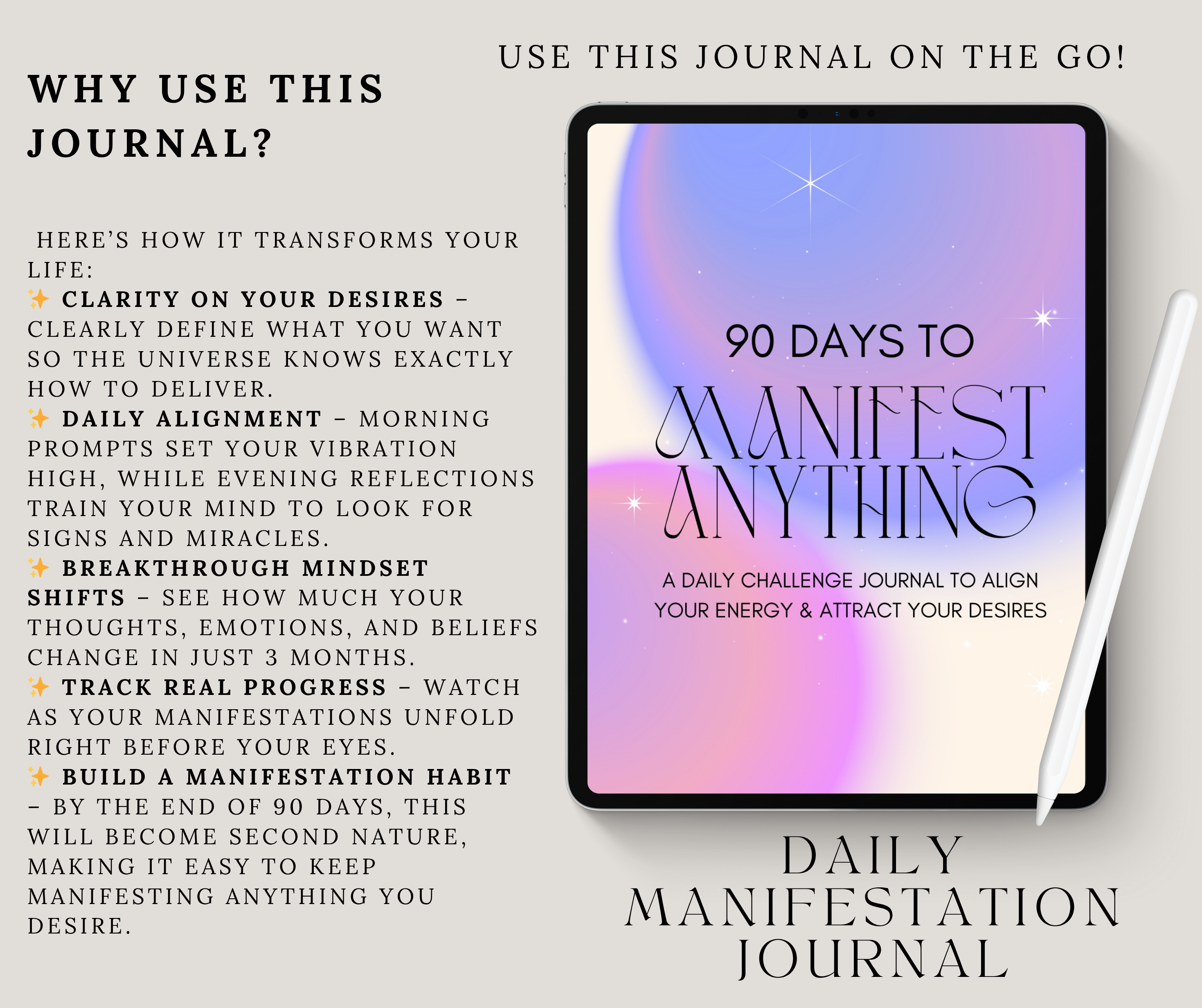 90 Days to Manifest Anything | Manifestation Journal PDF