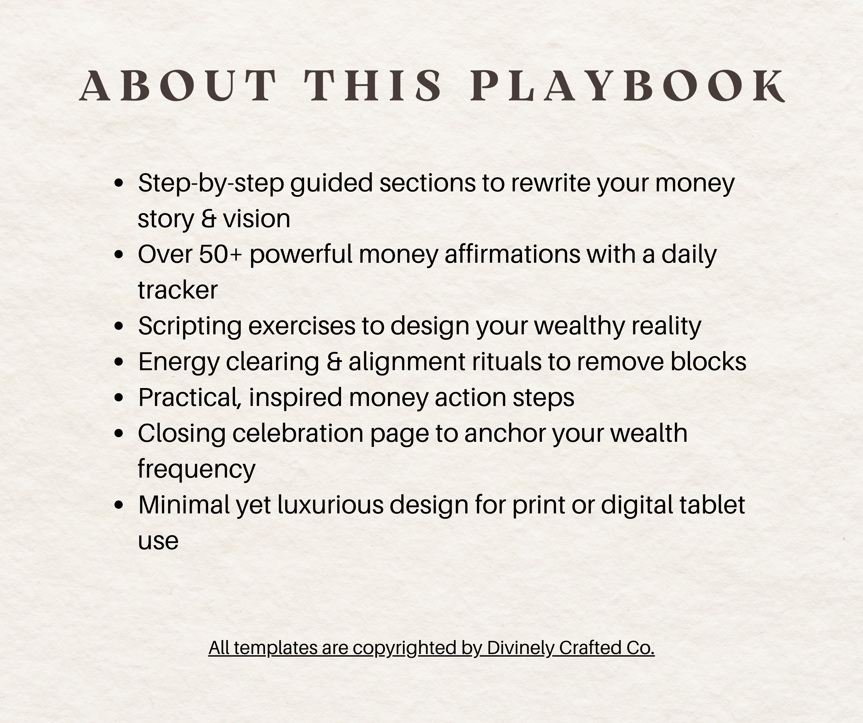 Money Manifestation Playbook – Printable Wealth Attraction Workbook