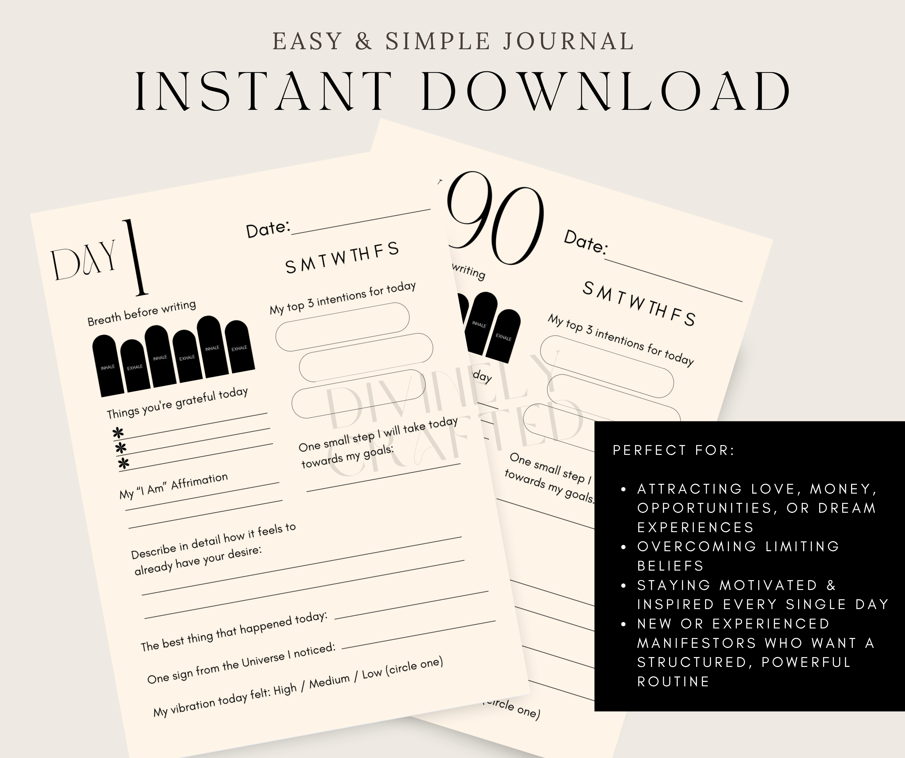 90 Days to Manifest Anything | Manifestation Journal PDF