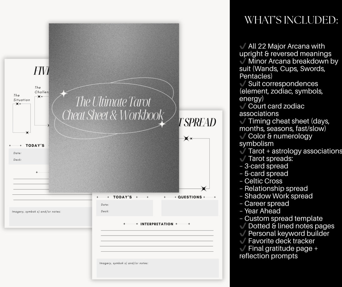 The Ultimate Tarot  Cheat Sheet & Workbook