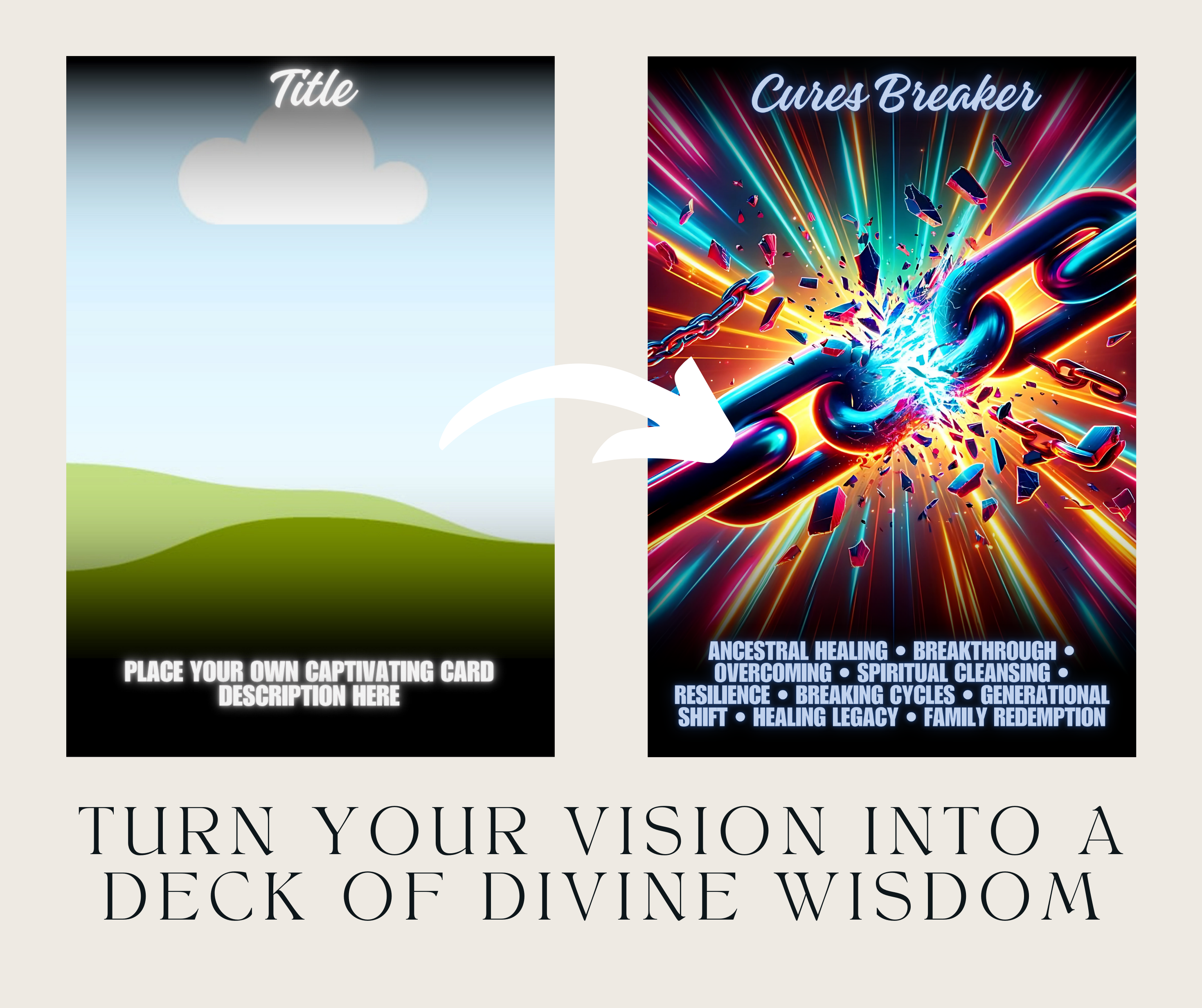 Oracle, Tarot & Affirmation Cards – Canva Template