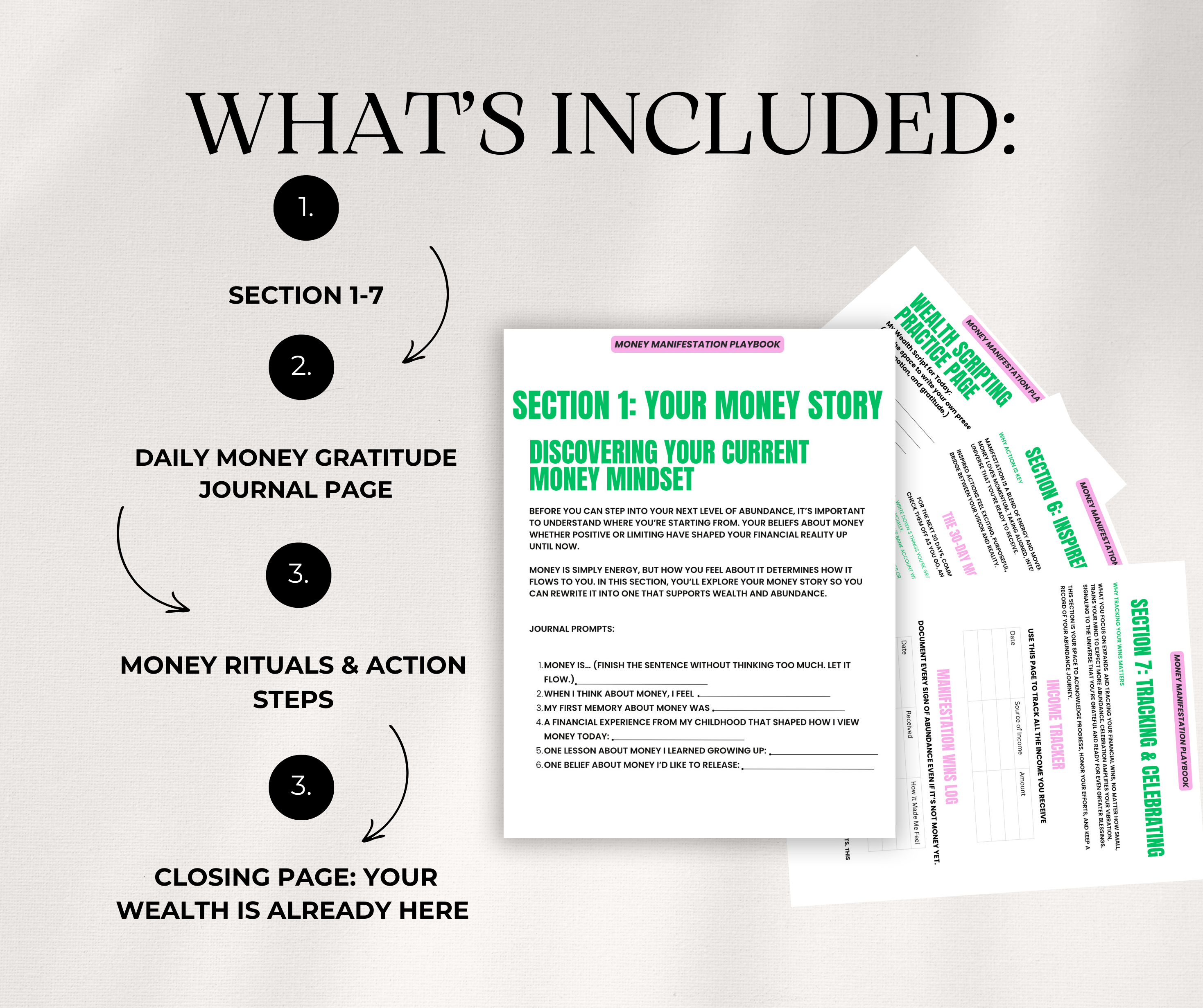 Money Manifestation Playbook – Printable Wealth Attraction Workbook