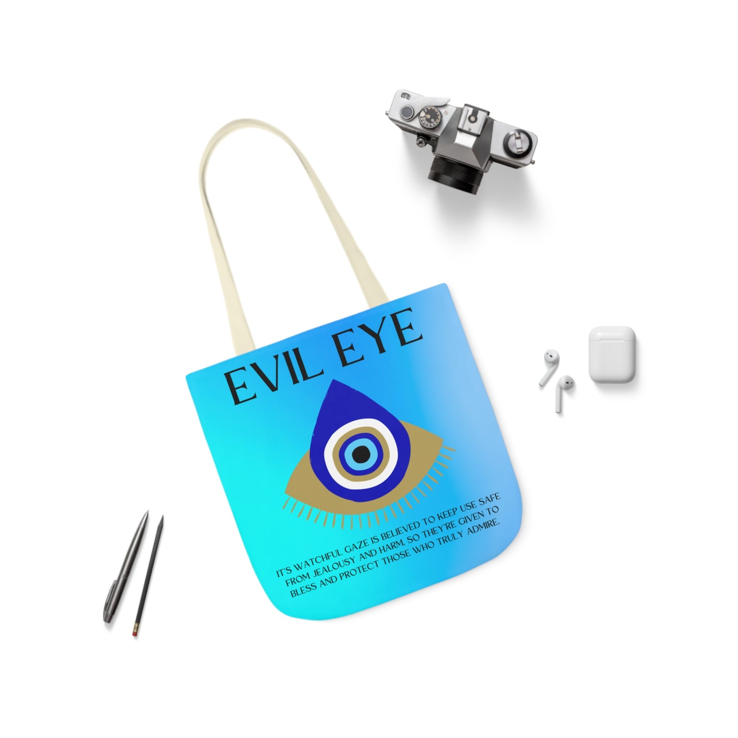 Evil Eye Tote Bag, 5-Color Straps