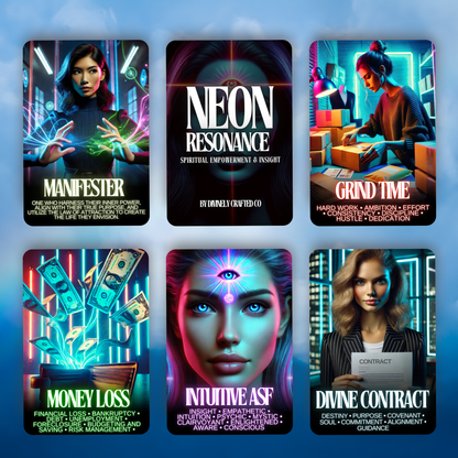 Neon Resonance Spiritual Empowerment & Insight Oracle Deck