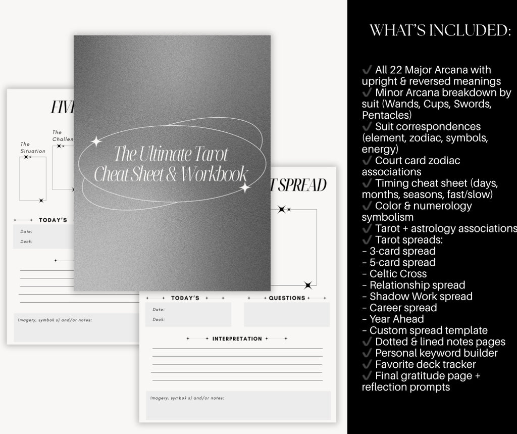 The Ultimate Tarot  Cheat Sheet & Workbook