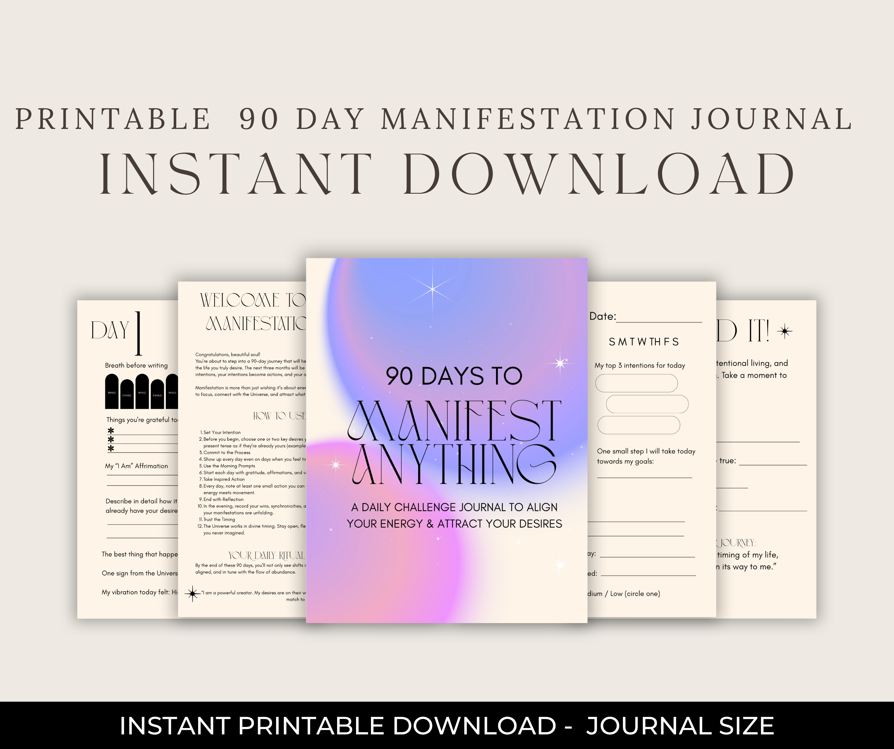 90 Days to Manifest Anything | Manifestation Journal PDF