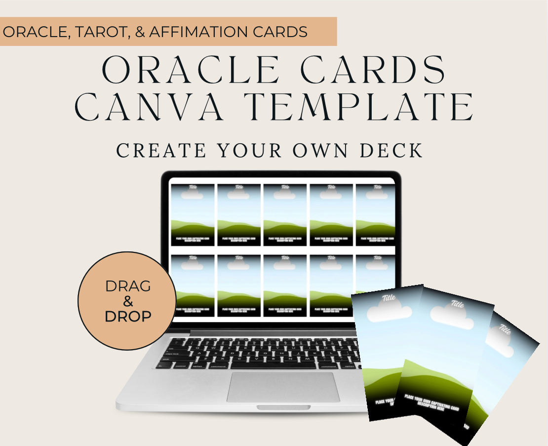 Oracle, Tarot & Affirmation Cards – Canva Template